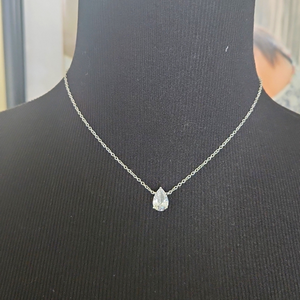 Kenneth Jay Lane Cz teardrop necklace